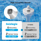 Sainlogic Floating Pool Thermometer, Wireless with High Precision and Easy Read, IP68 Waterproof for Outdoor Swimming, Hot Tub, Pond, Fish Tank, Patio and Aquarium