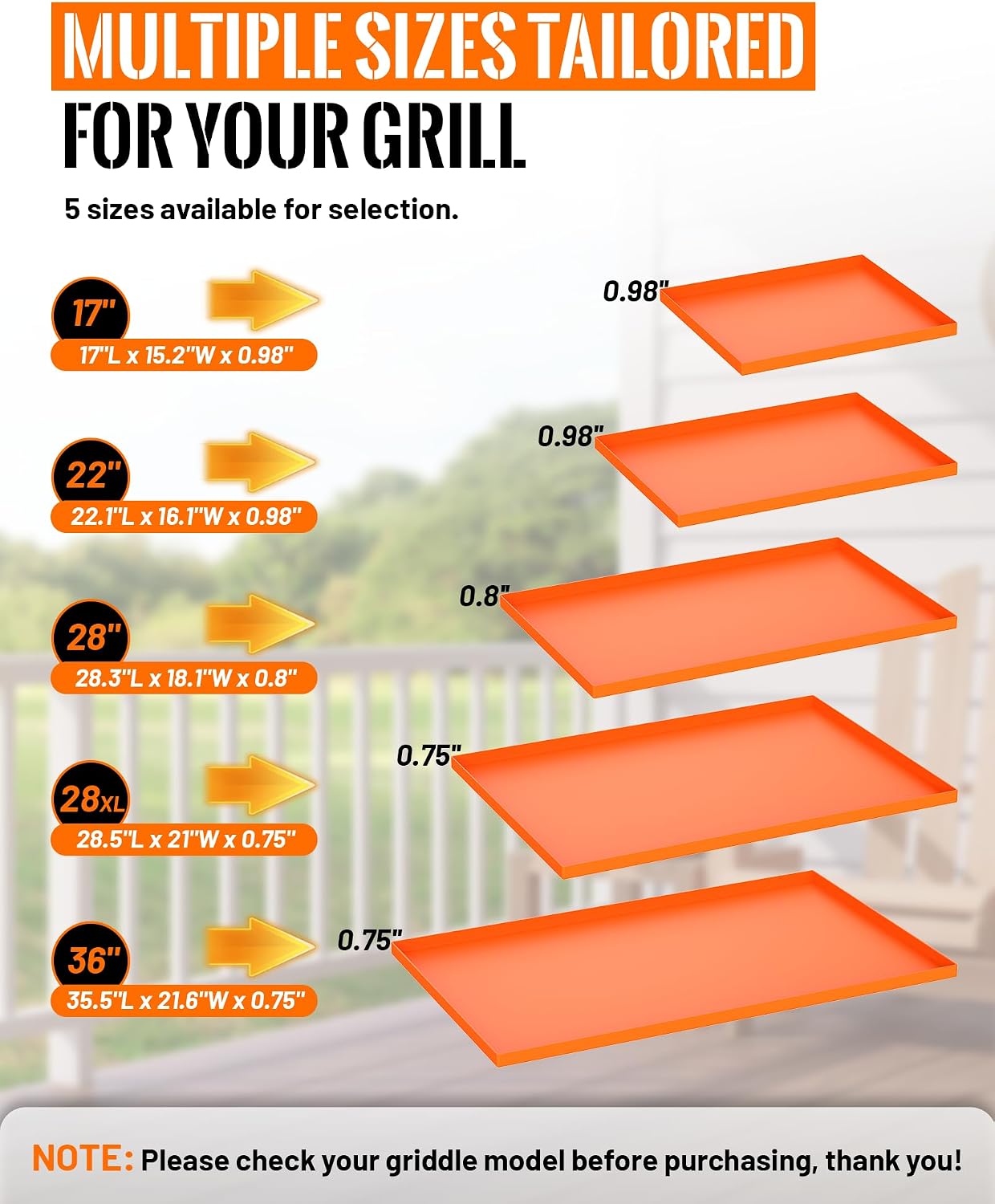 28 Inch Silicone Griddle Mat for Blackstone, Heavy-Duty Cover | Food-Grade Silicone, 1-Inch Raised Edge, Waterproof, Rust & Dust-Proof, Dishwasher Safe, Outdoor BBQ Accessories