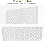 Casaphoria Metal Privacy Screen Outdoor, 72" H x 47" W Freestanding Decorative Privacy Screen for Patio Deck Balcony Garden with Stable Base, White-Parallel