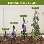 4 Pack Garden Trellis for Climbing Plants Outdoors,65" Tall Cucumber Trellis Garden Obelisk Trellis Rustproof Plants Support with Adjustable Heights for Indoor Potted Plants, Vines, Vegetables