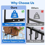 Halatool 4-Pack Heavy Duty Window Box Bracket, Adjustable Wall Mount Planter Holder for Outdoor Window Flower Boxes on Balcony, Porch, Fence, Patio and Garden