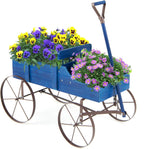 goplus wagon planter, decorative wooden garden planter with, main product view