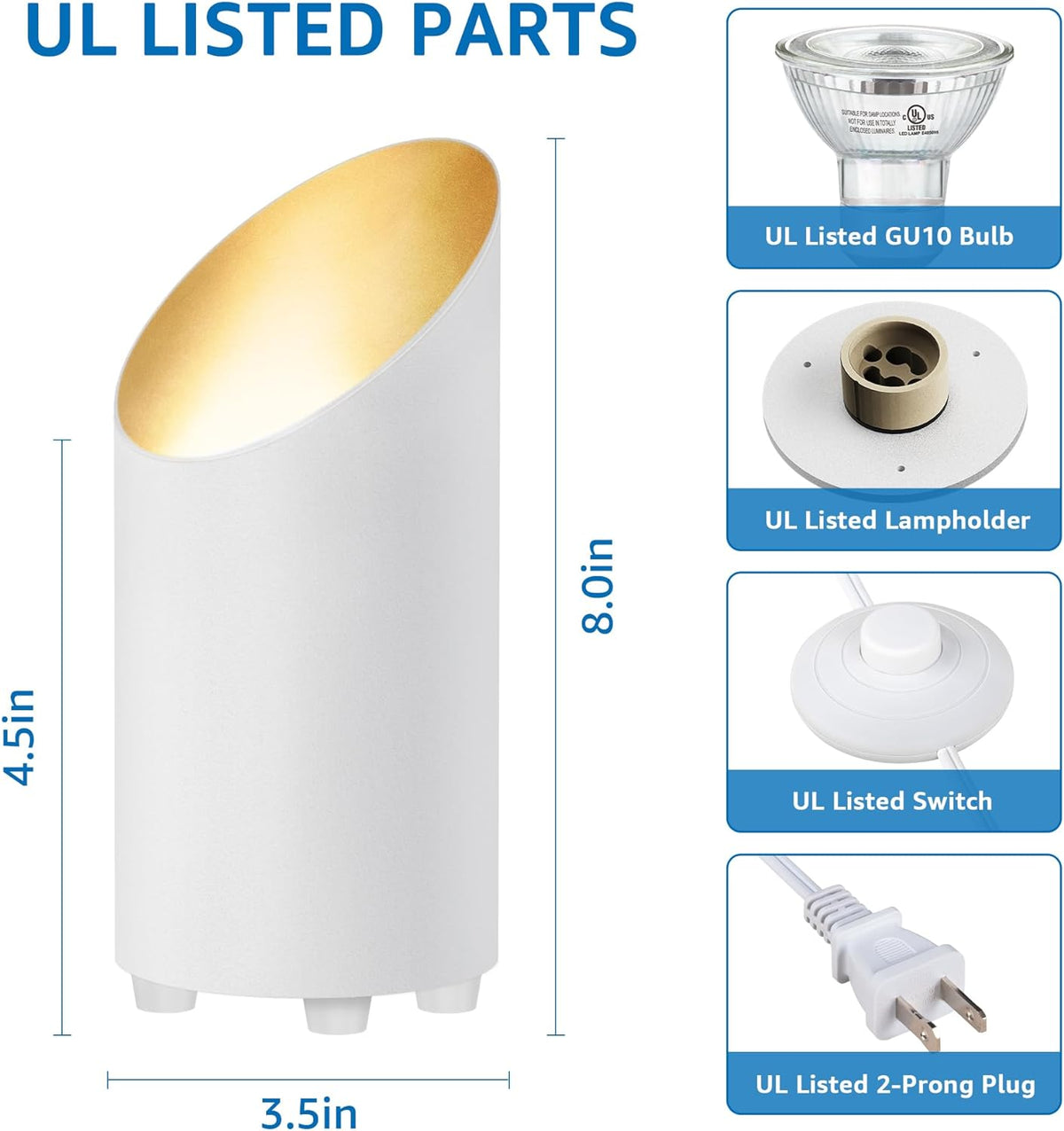 sunvie 2 pack uplighting indoor floor can light on a desk or shelf