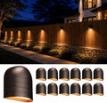LEONLITE 12-Pack 5CCT Low Voltage LED Deck Lights, 250LM Ultra Bright | 1800K/2700K/3000K/4000K/5000K, CRI90, 12-24V AC/DC, Anti Glare Step Railing Light, Fence Down Light, IP65, Oil Rubbed Bronze
