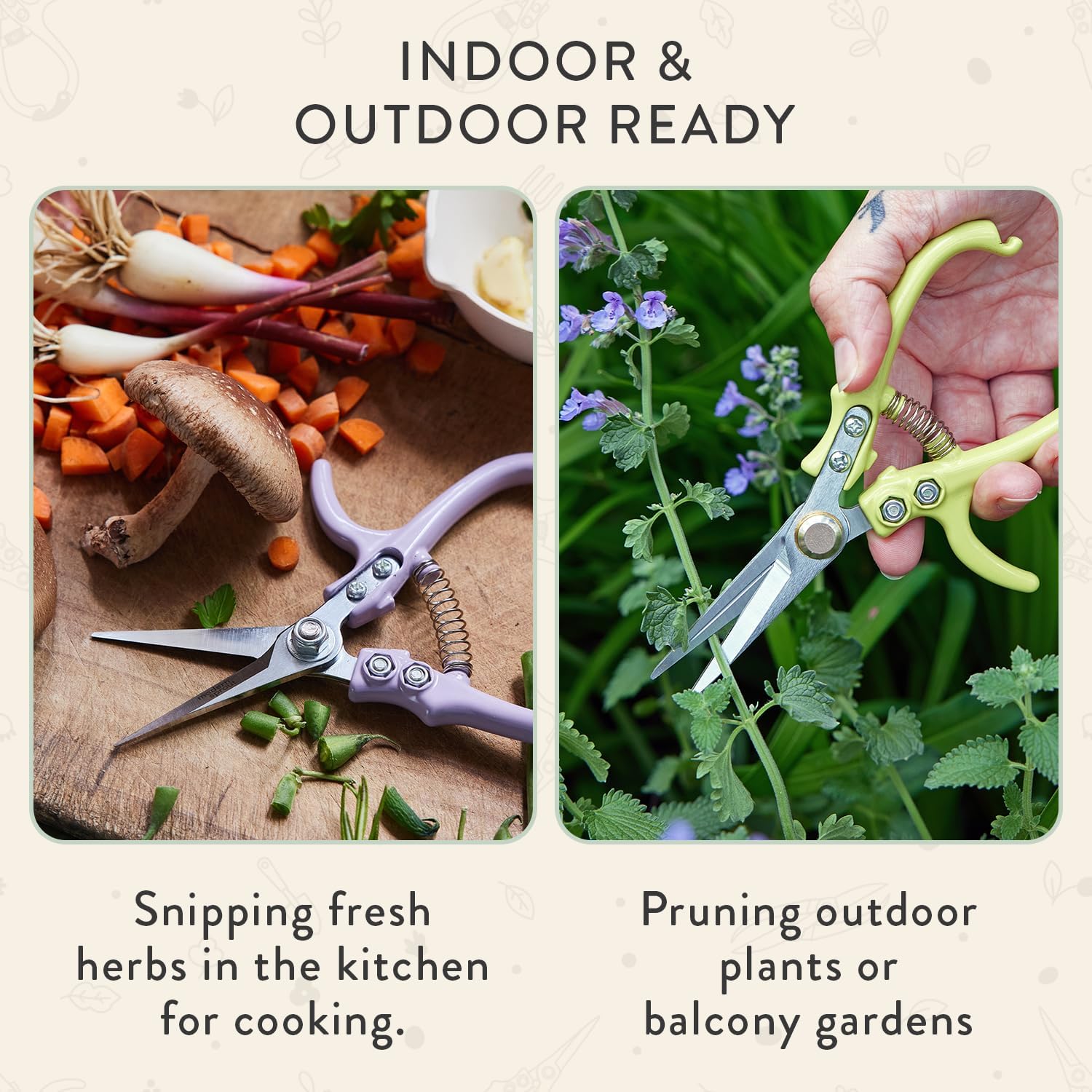 Modern Sprout Pruning Shears - Garden Snips - Herb Scissors - Sage 1-Pack | Lightweight Gardening Tool - Durable Carbon Steel Blade W/Easy-Lock - Gardening Supplies - Flower Cutter - Reusable Holster