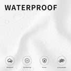 Easy-Going Linen Look Outdoor Curtains Waterproof Windproof Porch Curtains, Soft Thicken Outdoor Privacy Curtains for Patio, Gazebo, Grommet Top and Tab Bottom Drape, 2 Panels, 54x84 inch, White
