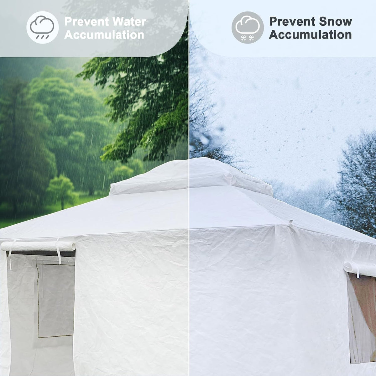 domi 12'x14' outdoor gazebo cover for winter shown in use