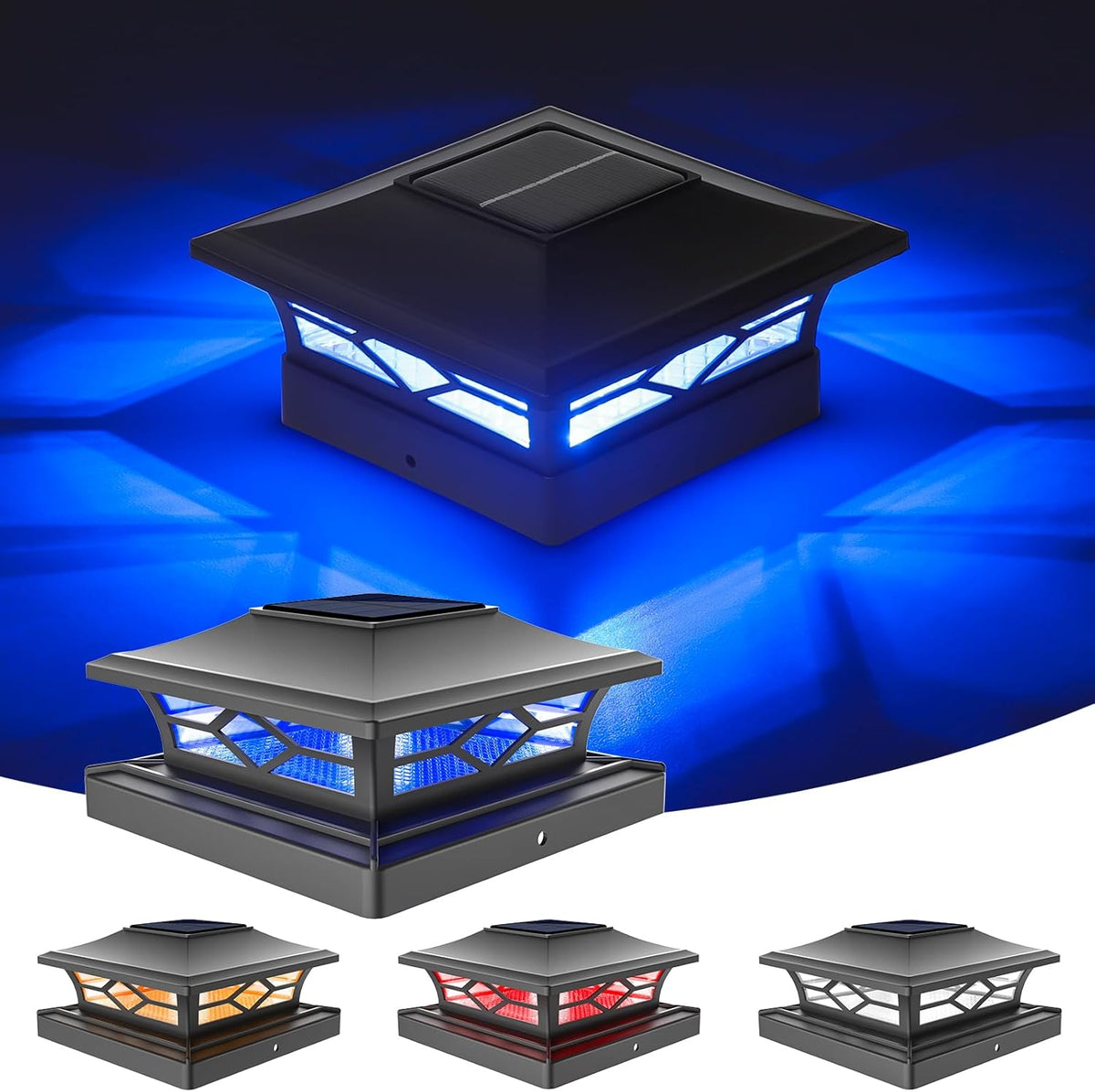 volisun solar fence post cap light rgb color, main product view