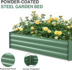 aoodor raised garden bed kit, 4x2x1 ft galvanized showing dimensions