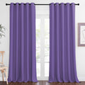 NICETOWN Patio Blackout Curtain Panels - Extra Wide Sliding Door Thermal Insulated Drape, Privacy Room Divider Curtain for Bedroom Office (Lilac Purple, 66 x 118 Inch Long)