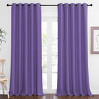 NICETOWN Blackout Curtain Drape for Bedroom - Light Reducing Thermal Insulated Solid Grommet Room Darkening Window Curtain 90 inches Long for Living Room (Lilac Purple, 1 Piece, W66 x L90)
