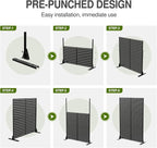 Casaphoria 72" H x 47" W Metal Outdoor Privacy Screen, Freestanding Decorative Divider for Patio, Deck, Balcony, and Garden with Stable Base, Black Leaves