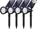 InnoGear Solar Lights Outdoor Lighting Waterproof Landscape Spotlights Uplighting for Outside Flag Garden Trees Yard Pathway Wall Auto On/Off, Pack of 4 (Cool White)