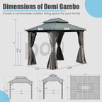 domi 8x10 outdoor hardtop gazebo, metal gazebo for shown in use