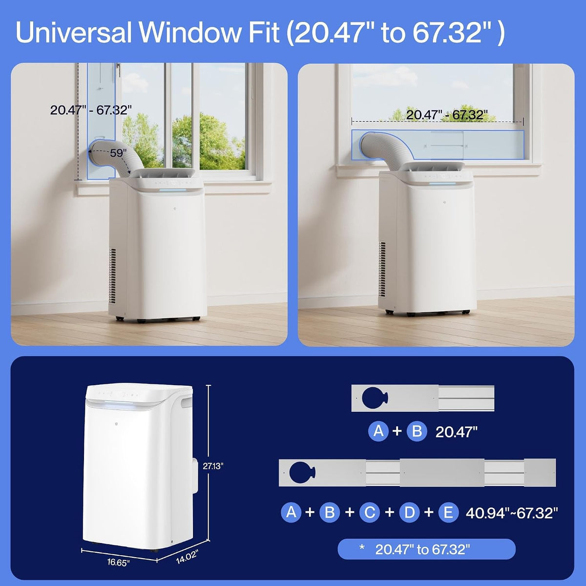 della sylro series smart portable air conditioner, 14,000, front angle view