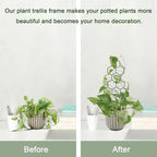 Small Trellis for Potted Plants, 15.94 inch Metal Plant Trellis for Climbing Plants Indoor Pot Honeycomb Shape Lattice for Ivy Vines Hoya Houseplants Flower 2 Pack