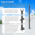 4 Pack String Light Poles,5 Ft Light Poles for Outside String Lights,Outdoor Lights Pole with Fork,Metal Poles Stand for Patio Deck Backyard