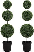 vivatrees 4ft uv-resistant artificial triple ball boxwood topiary, main product view