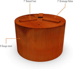 PLANTERCRAFT Corten Steel Metal Planter Box, Round Sizes, Modern Garden Steel planters for Commercial and Residential Outdoor Use.