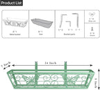 4 Pack 24 Inch Window Boxes Planters Railing Planter Box with Adjustable Brackets for Porch Fence Patio Balcony Hanging Flower Baskets with Woven Fabric for Outdoor Garden Decor - Green