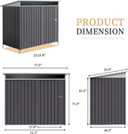 Vongrasig Outdoor Storage Shed, 6 x 4 FT Outside Metal Garden Shed with Window and Lockable Door, Waterproof Tool Shed for Backyard Patio, Lawn and Garden (Dark Gray)