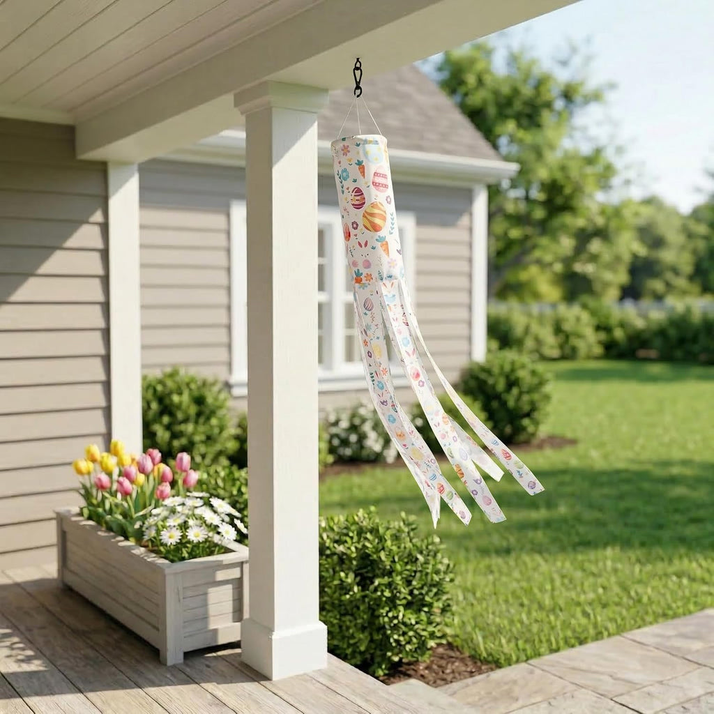 Madrona Brands Easter Collage Windsock | Durable Outdoor Hanging Wind Decor | Yard, Patio, Porch | 48 Inch