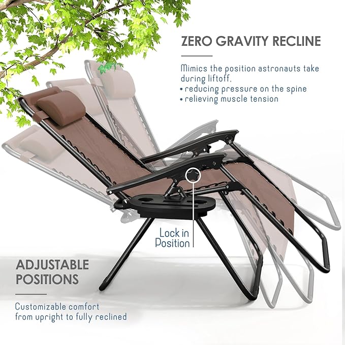 Nestl Zero Gravity Chairs Set of 6 - Brown