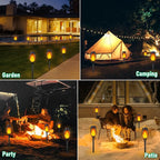 IkeeRuic Solar Lights Outdoor, Solar Torch Light with Flickering Flame for Outdoor Decor, Solar Garden Lights, Waterproof Outdoor Lighting, Flame Torches for Outside Patio Pathway Yard Decorations