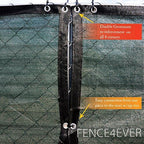 8'x50' 8ft tall 3rd gen olive green fence showing dimensions