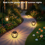 Solar Lanterns Lights Waterproof: 4 Pack Metal Hanging Outdoor Lights for Garden Yard Patio - Warm LED Tabletop Pathway Tree Decor - Birthday Spring Gifts for Women Mom 2026