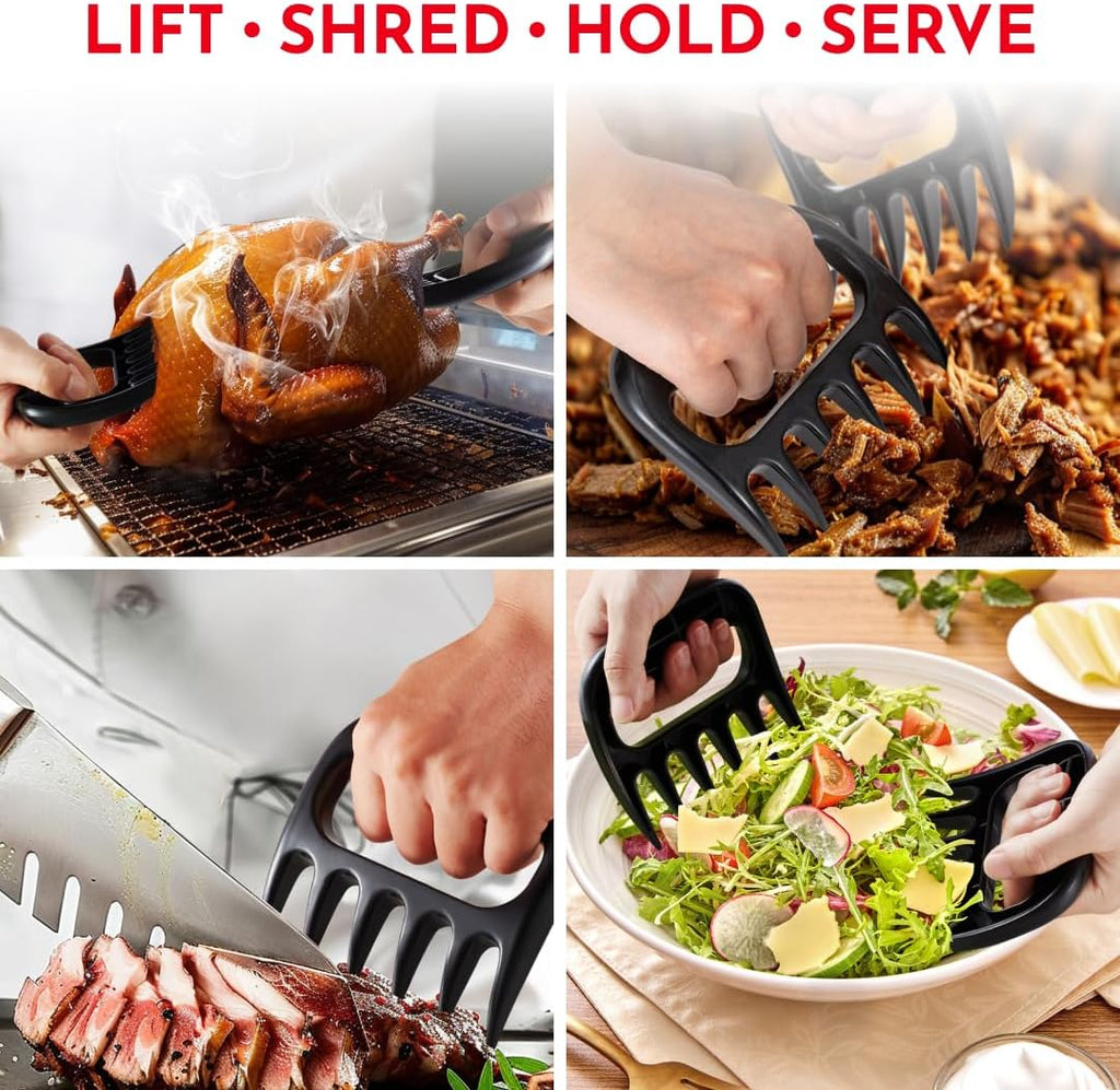Meat Shredder Claws – Bear Claws Meat Shredder, Dishwasher Safe BBQ Tool | Heat Resistant, Ergonomic Grip Plastic Meat-Claws for Shredding Pulled Pork, Chicken and Beef