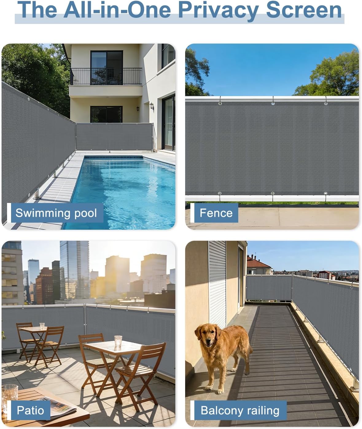 balcony privacy screen fence uv protection, customized 2.5'x6', package contents