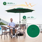 Abba Patio 9FT Lyon Outdoor Patio Umbrella Outdoor Table Umbrella with Push Button Tilt and Crank Market Umbrella 8 Sturdy Ribs UV Protection Waterproof for Garden Deck Backyard Pool Dark Green