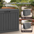 ROJIK Outdoor Storage Housing Deck Box - Waterproof Patio Furniture, Garden Tools, Cushions, Pool Accessories Storage Bench with Lockable Lid and Side Handles (Black, 45 Gal)
