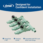 Orbit 57257 4-Valve Preassembled Sprinkler Manifold – Easy Install, Smart Controller Compatible, Works with PVC & Poly Pipe, Includes 4 in-Line Valves