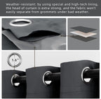 Waterproof Outdoor Curtain W105 x L95 - Grommet Top Sunlight Blocking Window Treatment Drapes Blackout Curtains for Home Bedroom Living Room Outdoor Patio Porch Pergola Cabana Gazebo (Dark Gray)