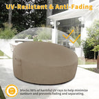 Easy-Going Heavy Duty 600D Outdoor Daybed Cover 75 Inch UV Resistant Patio Round Sofa Cover Waterproof Outdoor Canopy Daybed Sofa Cover with Air Vent 75" Dia x 35"/18" H, Camel