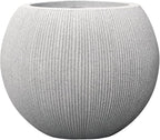 11.8" H X 14.5" D Round Plastic Planter with Drainage Hole & Plug, Large Lightweight Plant Pot, Stone Looking,Recyclable,Durable, Weather/UV Resistant for Indoor Outdoor, (8.9" Opening), Gray