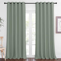 NICETOWN Sliding Door Window Treatment Blackout Patio Door Curtain Panels, Privacy Thermal Drapes for Bedroom Living Room Department with Grommet Top (Sage Green, W66 x L110)
