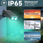 RGB Solar Spot Lights : 2 IN 1 Solar Lights Outdoor with 8 Lighting Modes & PC Light Guide Column for Tree Garden Yard Pathway | RGB Color Changing Landscape Lights | IP65 Waterproof | 4 Pack