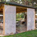 SpaceDresser Waterproof Outdoor Sheer Curtains for Patio - 2 Panels Rod Pocket Indoor Voile Sheer Curtain for Living Room,52W x 96L inch, Silver Grey
