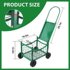 garden work chair with wheels, heavy-duty gardening cart shown in use