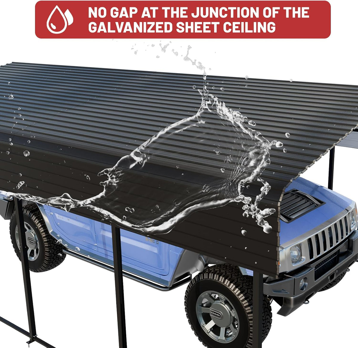 nugriart metal carport 10 x 15 ft with, close-up detail