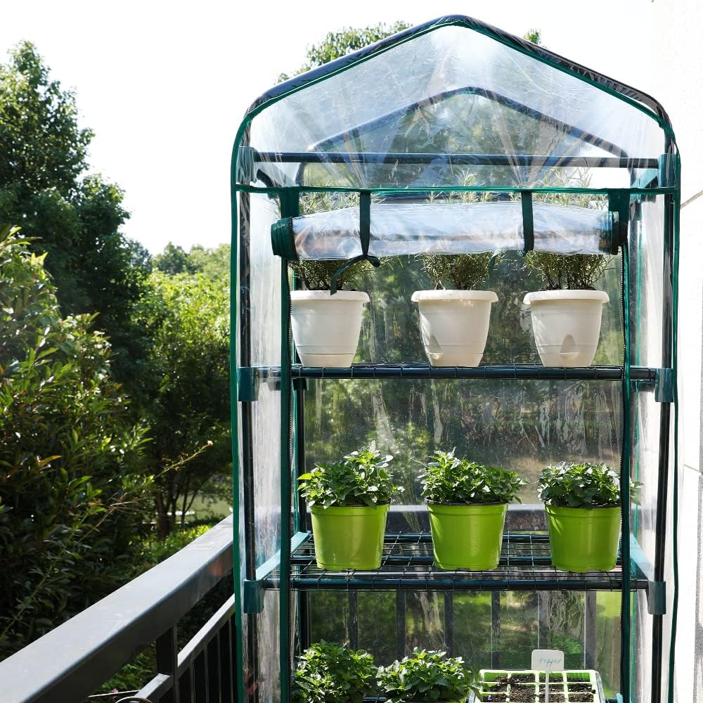 worth garden upgraded 5-tier mini greenhouse with castors, package contents