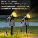 Low Voltage Landscape Lighting,10 Pack Outdoor LED Landscape Spotlights with Transformer 27V Garden Lights Pathway Lights IP65 Waterproof 3000K Warm White
