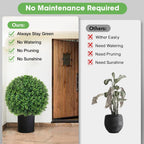artificial boxwood topiary ball outdoor 25", 2pcs fake on a desk or shelf