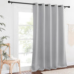 NICETOWN Blackout Long Window Curtain 90 inch Length - Room Darkening Thermal Curtain Grommet Large Window Treatment Light Blocking for Living Room (Siver Grey, 1 Panel, W66 x L90)