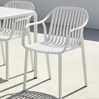 UV-Resistant Outdoor Dining Chairs, Set of 4 (White) | UV-Resistant, Sackable, No Assembly Needed, 300lb Capacity, Plastic Modern Armchairs for Patios