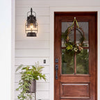 ylong-zs black farmhouse wall sconce, rustic lantern wall, side view