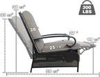 Kozyard Adjustable Outdoor Reclining Lounge Chair, Cushioned Patio Chaise Lounge with Extendable Metal Frame for Sunbathing, Reading & Relaxing – Comfortable Outdoor Recliner(Beige)